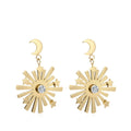 OEM Stars Moon Sun Drop Earrings for Women Gold Color Stainless Steel Long Hanging Dangle Earings Jewelry Oorbellen Kolczyki