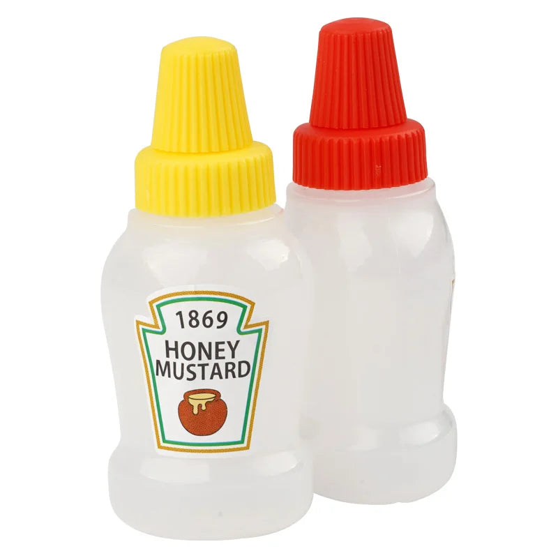 2 Pieces Food Grade Plastic Sauce Dispenser Bottle Set Ketchup Salad Mini Sushi Sauce Bottle