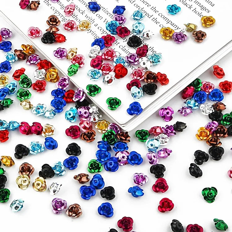 Fashion Jewelry Diy Aluminum Bead Accessories for Necklace Bracelet Earring Flower Loose Beads