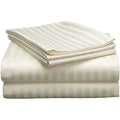 Wholesale Hotel Hospital Fitted Bed Sheet Set 3cm Stripe Polyester Cotton Bedding Set