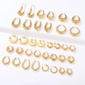 Custom 18K Gold Plated Stainless Steel Hollow Square Hoop Earrings Big Circle CC Design Trendy for Women Low MOQ Dropshipping