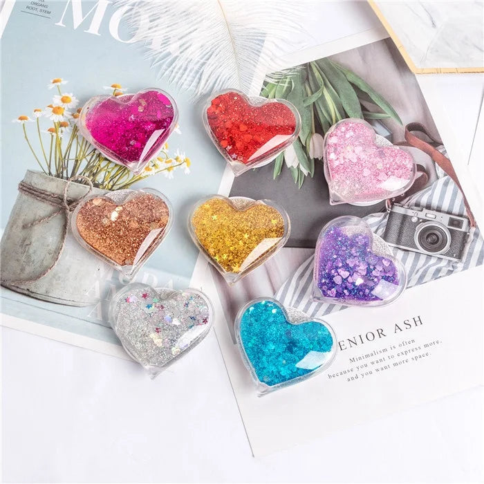 Creative Gift Abs love Quicksand Liquid Plastic Portable Customizable Printing Mobile Phone Holder