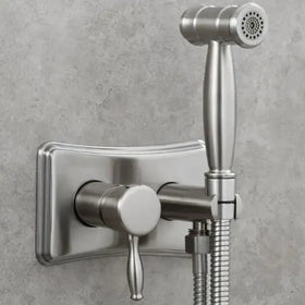 Modern Style High-Pressure Bathroom Brass Wall Mounted Shattaf Handheld Hot and Cold Water Toilet Sprayer Faucet