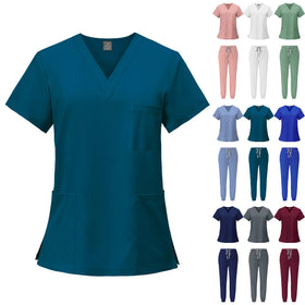 Elastic Quick Dry New Style Top and Pants Custom logo Hospital Uniforms Scrubs Nurse Uniform Unisex Scrubs Uniform Set