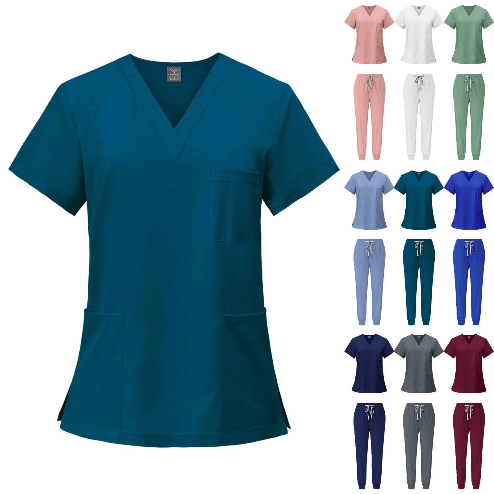 Elastic Quick Dry New Style Top and Pants Custom logo Hospital Uniforms Scrubs Nurse Uniform Unisex Scrubs Uniform Set