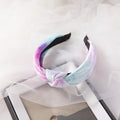 Wholesale Girls Tie Dye Velvet Cross Hair Hoop Headband Popular Headbands Product MegaBDM