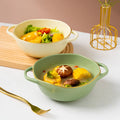 Japanese Style Matte Round Soup Cereal Salad Fruit Noodles Food Porcelain Bowls 10 Inch Large Ceramic Ramen Bowl With Handles