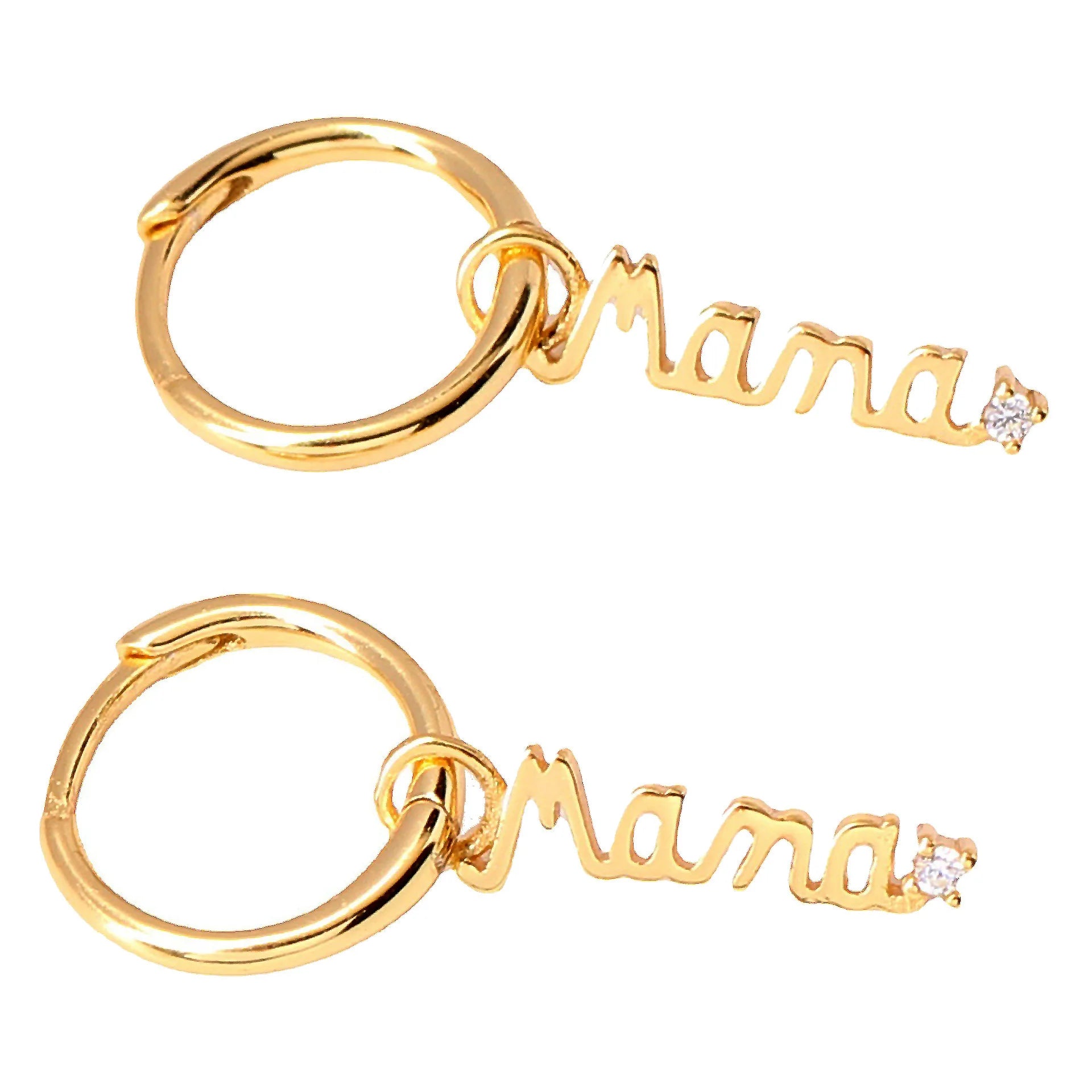 Wholesale Jewelry MAMA Letter Sterling Silver Trend Buckle Influencer Drop Earrings for Gifts