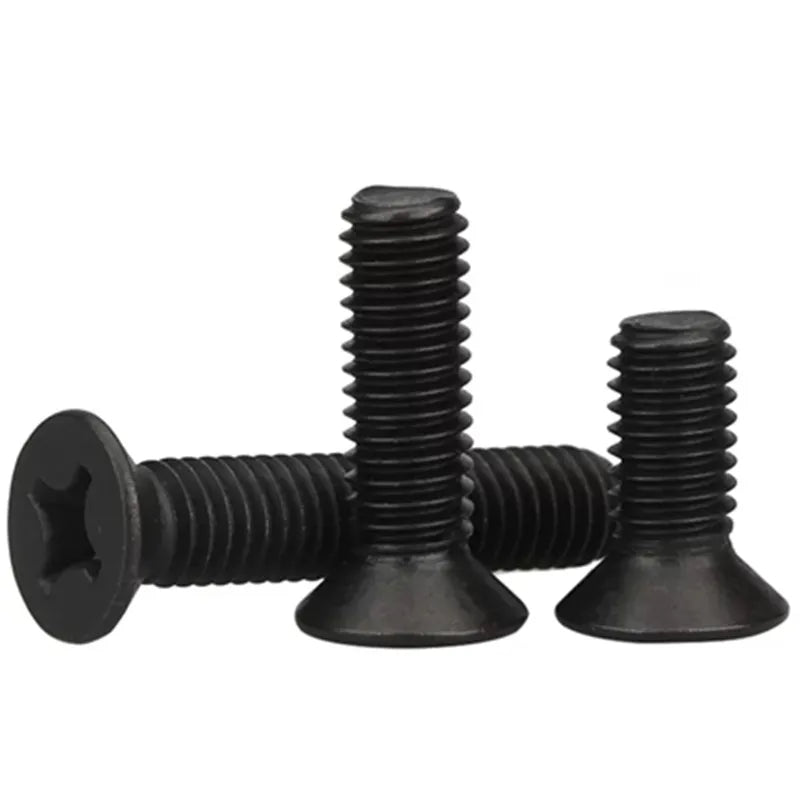 M1 M1.2 M1.4 M1.6 M2 M2.5 M3 M4 Din965 Iso7046 Black 304 Stainless Steel Cross Phillips Flat Countersunk Head Screw