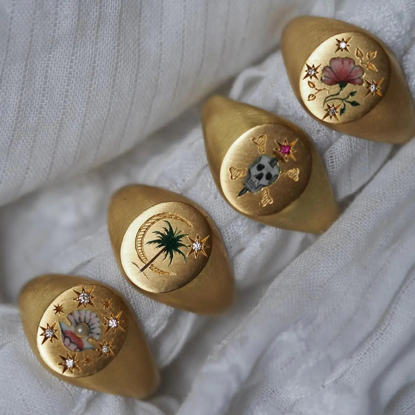 Hot Sale New Skull Shell Rose Snake Signet Ring Women Stainless Steel  Waterproof Open Size Rings