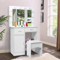Modern Simple Designs Bedroom Led Light Make up Vanity Mirror Chair Sets Dressing Table White
