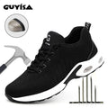 GUYISA New Simple Design Breathable Odorless Safety Shoes Fly Mesh Vamp Anti-Puncture Material Steel Toe for Summer and Autu