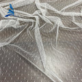 63\" Polyester Bridal Tulle Mesh Fabric Elastic Embroidery Knitted for Wedding Girl's Garments Designed for Brides