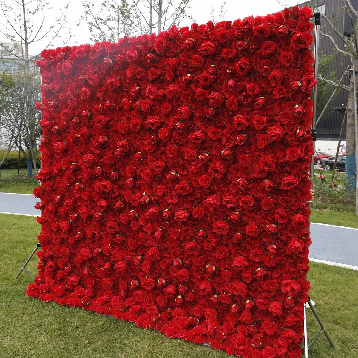 2026 Wedding Wall 8ft*8ft Customized Decorations Roll up 5D Flower Wall Backdrop Red Rose Flower Wall