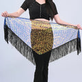 Hot Sale Exercise Shiny Sequin Weave Belly Dance Training Wrap Hip Scarf for Women