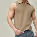 Hot Sale Men Casual Loose Fit Sleeveless Polo Vest 2026 Summer New Fashion Turn Down Collar Tank Top Shirt for Men