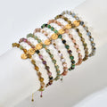 Fashion 4MM Faceted Crystal Beads Bracelet Bohemian Natural Stone Drawstring Beaded Bracelet Jewelry Wholesale