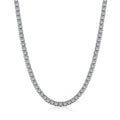 Dylam Stylish Design Hypoallergenic 925 Sterling Silver Rhodium Plated 2mm 5A Cubic Zirconia Tennis Necklace for Women