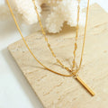 Design Luxury Pendant Multi Layered Necklace Girl Stainless Steel Jewelry Necklace
