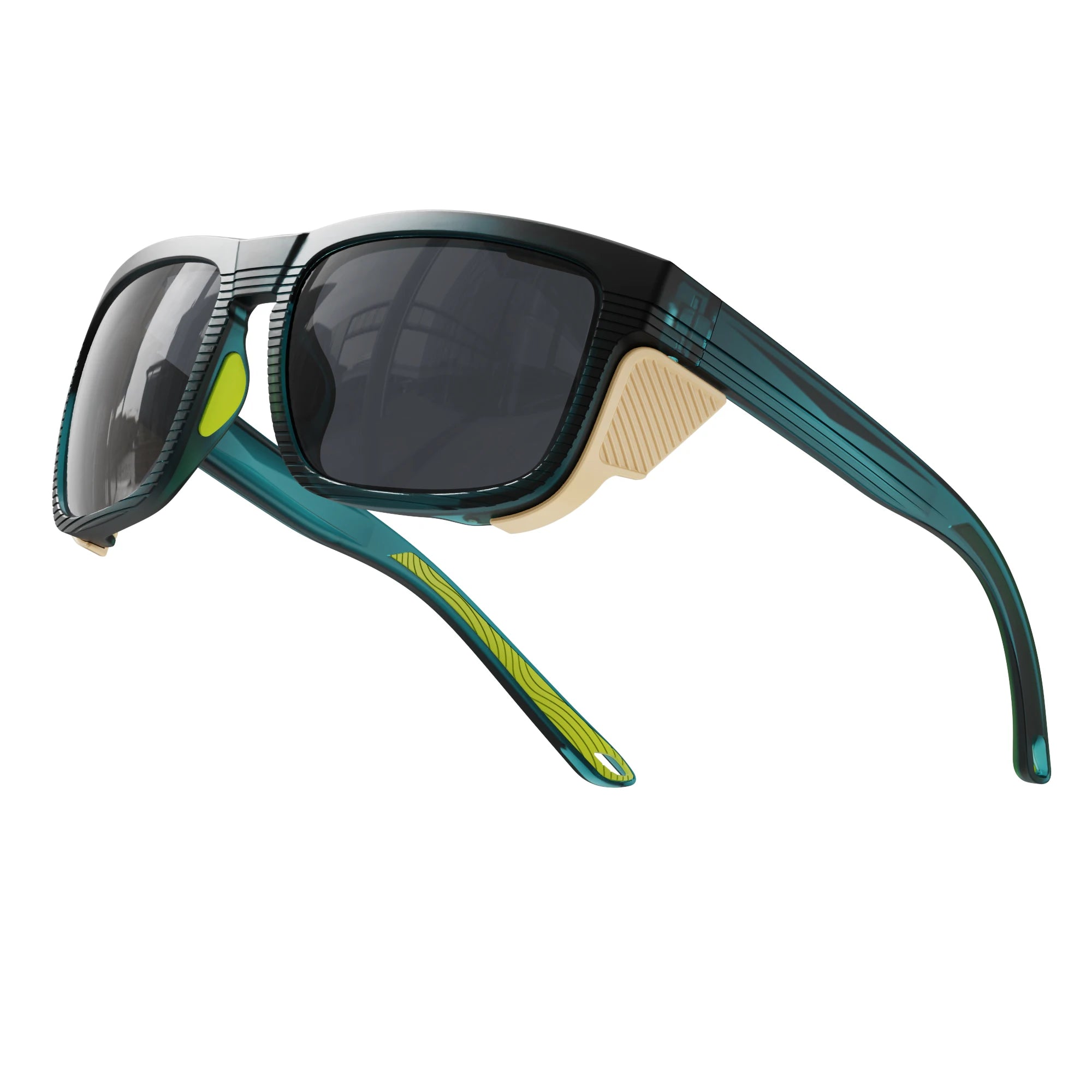 Wholesale Polarized TR90 square Frame Sunglasses UV400 Driving Climbing Hiking Sonnenbrille with Side Shield for Men Women