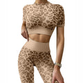 Spot Wholesale New Leopard Print Beautiful High Waist Custom Yoga Set Fitness Yoga Wear