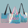 Custom Logo Summer Eco Fashion Reusable Waterproof PVC TPU Jelly Clear Beach Shopping Tote Bag with Letter Pattern