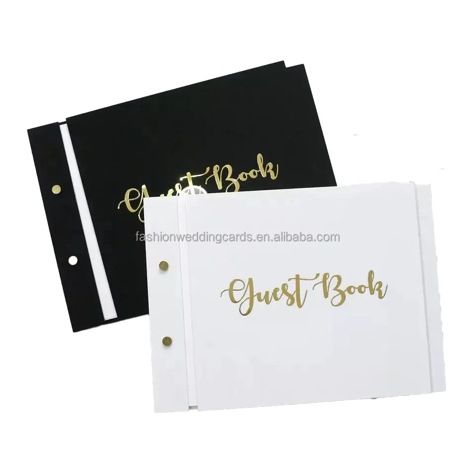 Laser Gold Mirror Acrylic Guest Book Custom Acrylic Hard Cover Notebook