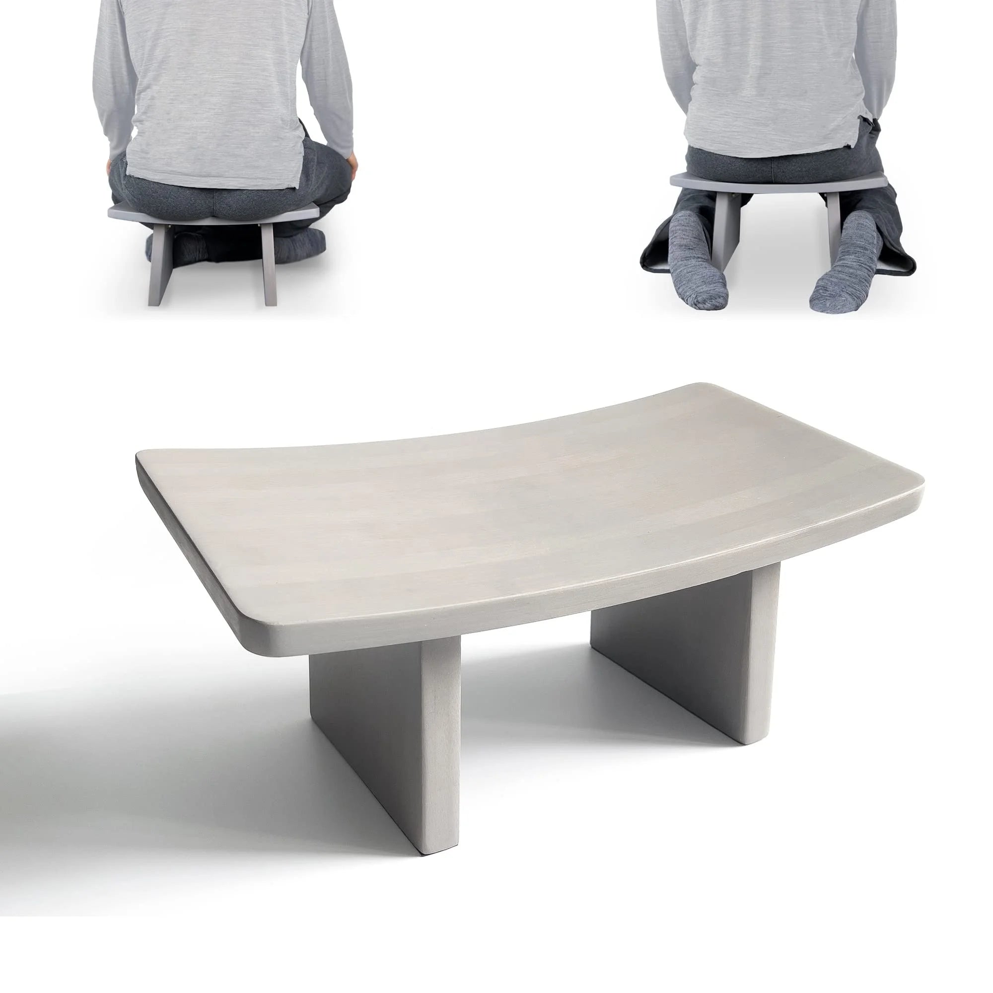 Modern Folding Meditation Bench -Kneeling and Cross Legged Wide Tall Sturdy Solid Stable