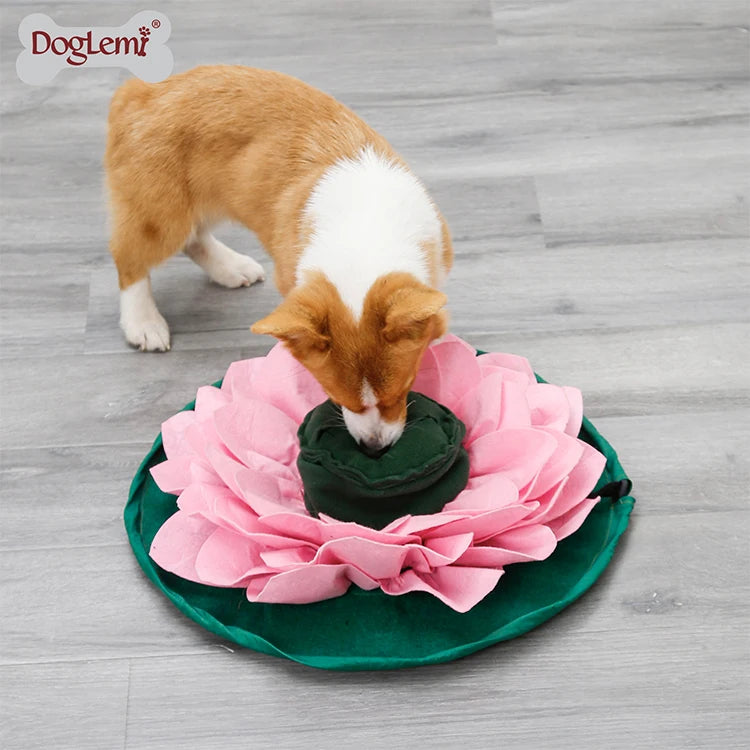Custom logo Anti slip Dog Mat Washable Lotus Flower Design Snuffle Mat Dogs Dog Training Mat