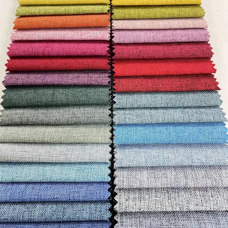 Custom Upholstery Polyester Flax Linen Looks Curtain Fabric Soft Flax Linen Sofa Fabric Textile for Sofa and Furniture