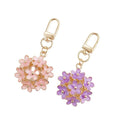 Drop Oil Flower Ball Floral KeyChain Bag Mobile Phone Charm Pendant Colorful Enamel Sweet Rose Flower Daisy Flower Keychain Gift