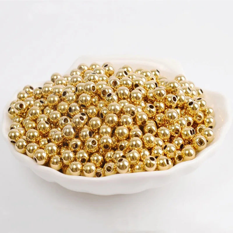 High Quality 14K Golden Plated Filled High Weight Brass Beads for Jewelry Making Bracelets Necklace