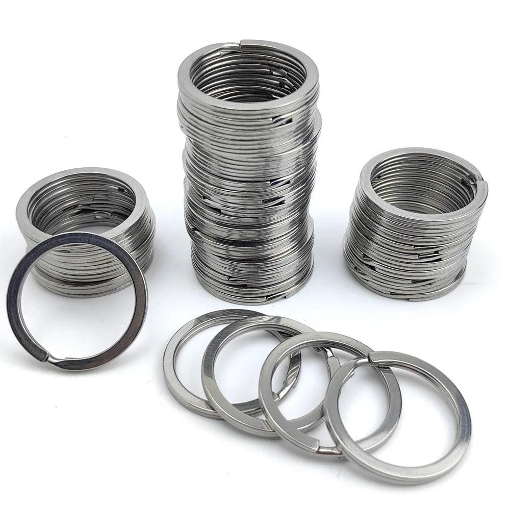 Wholesale Keychain Accessories Keys Attachment 25mm 1 Inch Blank Flat Key Rings Metal Iron Nickel Plated Split Flat Keyring