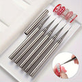 Nail Liner Set Metal Handle 6/9/12/15/18mm Sizes Crimped Nylon for Drawing Lines Stripe Painting Flower Pen Nail Art Manicure