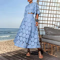 Temperament Casual Fashion Elegant Two-Piece Lace Suit 2025 New Neck Hollow Short Top + High Waist Skirt Eco-Friendly Women
