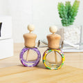 Wholesale 10ml Empty Air Freshener Diffuser Bottle for Vent Colored Car Diffuser Perfume Glass Bottle With Wooden Cap