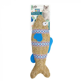 AFP Interactive Indoor Cat Catnip Chew Toys Hot Sales Handwoven Seagrass Fish Kicker Chew Toy for Rabbits Cats Hamsters