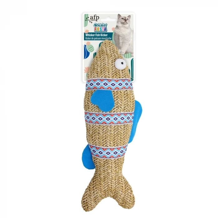 AFP Interactive Indoor Cat Catnip Chew Toys Hot Sales Handwoven Seagrass Fish Kicker Chew Toy for Rabbits Cats Hamsters