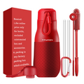Leak Proof Double Wall Vacuum Insulated Flasks Drinking Bottle with Straw Lid Large Capacity Stainless Steel Sports Water Bottle
