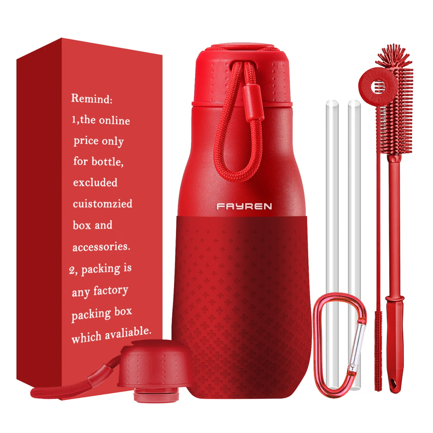 Leak Proof Double Wall Vacuum Insulated Flasks Drinking Bottle with Straw Lid Large Capacity Stainless Steel Sports Water Bottle