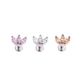 Fuxuan ASTM F136 Titanium Jewelry Internally Threaded Labret Stud with Marquise Tops Helix Conch Body Jewelry Wholesale