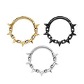 Wholesale Punk Zircon Nose Ring Gold Plated Titanium Piercing Jewelry Cartilage Seamless Wedding Septum Ring