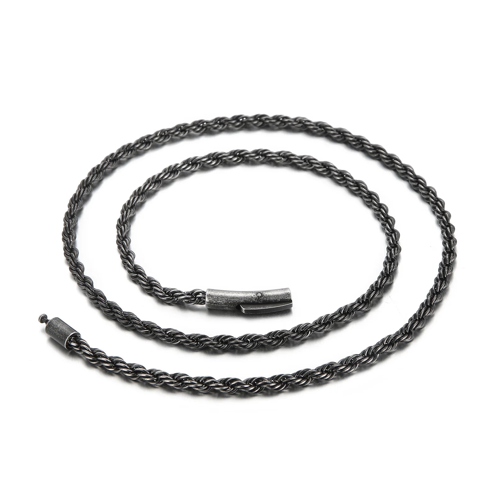 Fashion Jewelry Wholesale bar Custom logo Anxiety Necklace Gothic Vintage Stainless Steel Twisted Rope Chain Statement Necklaces