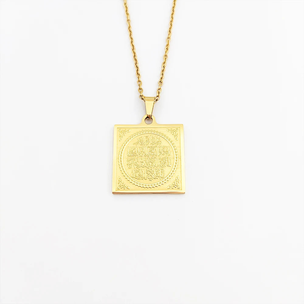 Quran Necklace Gravure Personalise Breloque Muslim Names Necklace Islamic Pendant Arabic Necklace Jewelry Oro Laminado