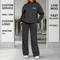 Clothing Wholesale Custom Logo  Women's Sweatsuit Jogging Track Suits Long Jogger Pants Hoodies Tracksuits 2 Pieces Set