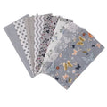 Fanni 8pcs Grey Series Floral Colorful Cotton Fabric Quilting Patchwork Sewing Cloth Accessory Fat Quarter Bundles for DIY Art
