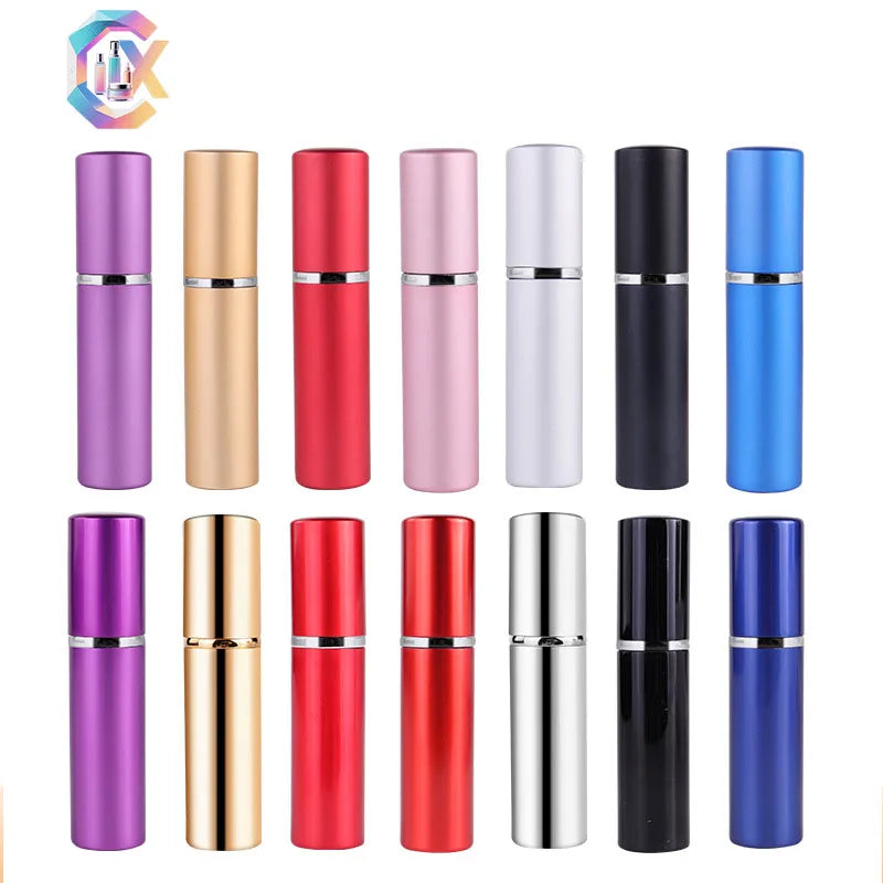 Spot 5ml Luxury Metal Matte Cosmetic Perfume Bottle Electrochemical Aluminum Refillable Portable Facial Fine Mist Spray Bottle