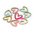 Fashion Stainless Steel Hollow Out Peach Heart Dripping Oil Charms Pendants Necklace Bracelet Jewelry Accessories