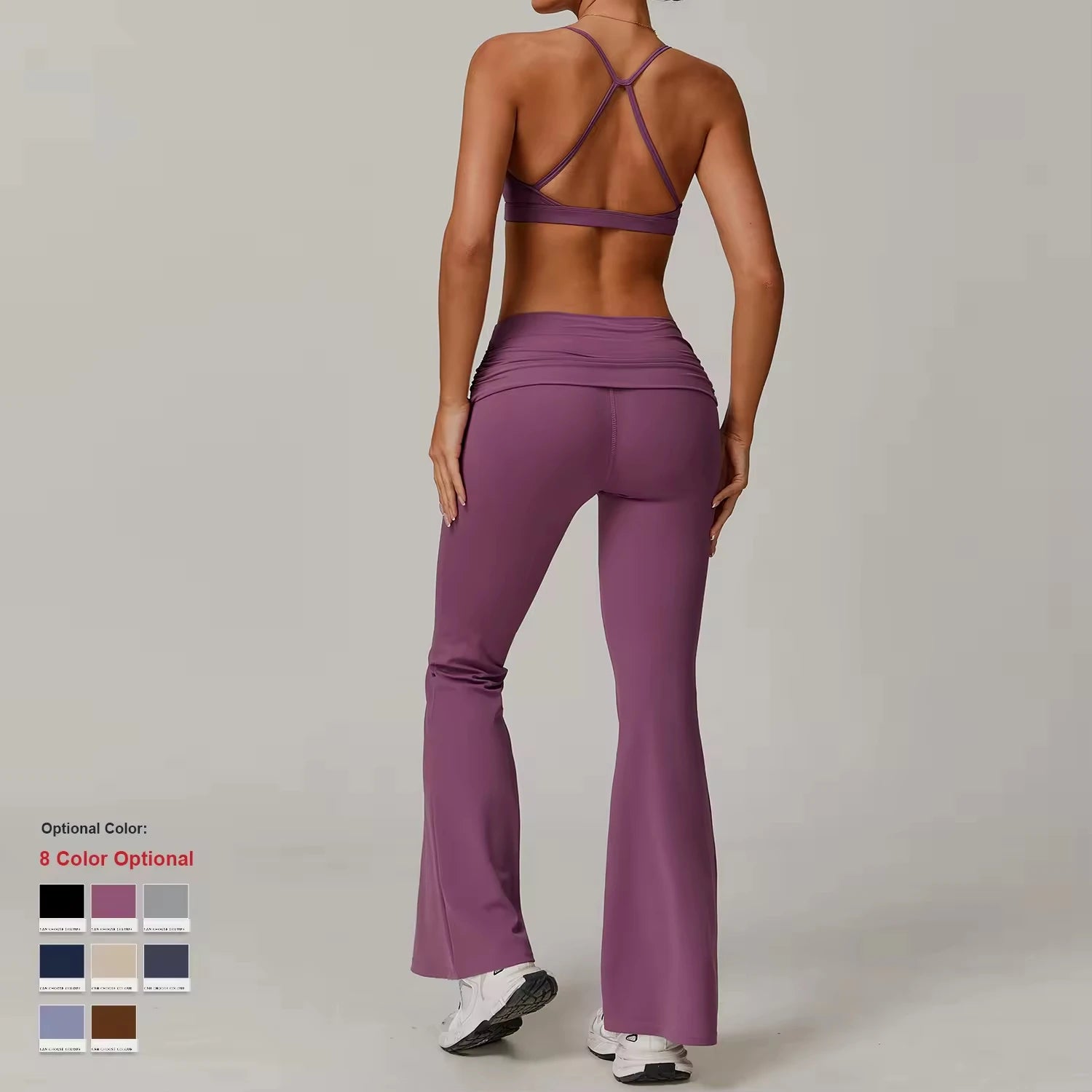 Wholesale Women's High-Waist Wide Boot Legging Tight Pants Casual Wide Leg Flare Gym Yoga Leggings for Women