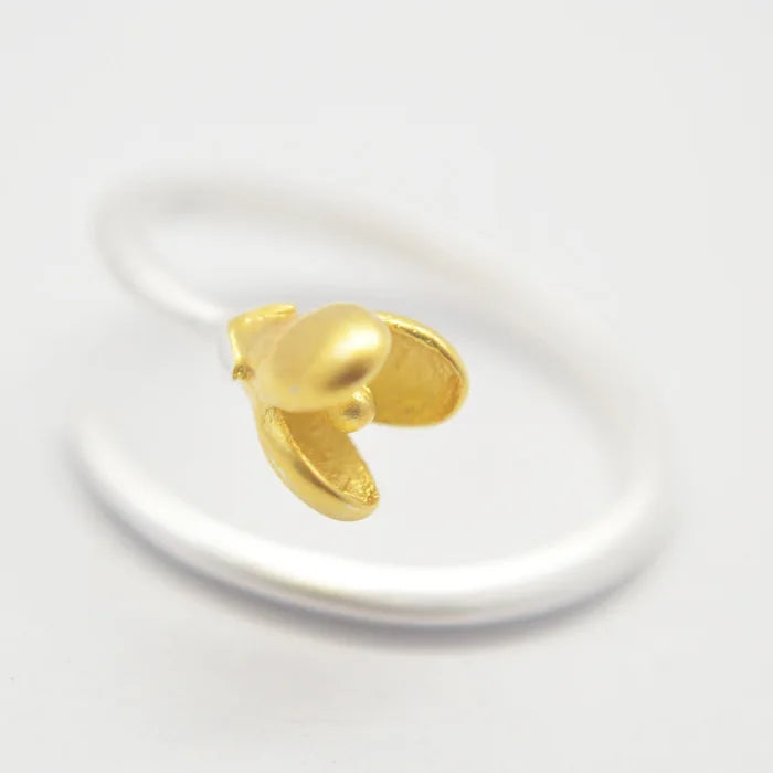 925 Sterling Silver Magnolia Flower Rings for Women Exquisite Adjustable Open Ring Silver 925 Jewelry